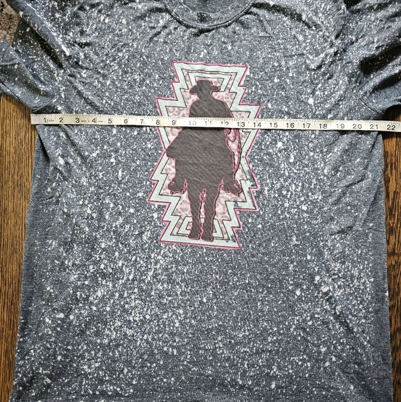 Gildan Navy Bleached Tie Dye Softstyle Short Sleeve T-shirt Size Women's Large - Picture 7 of 10